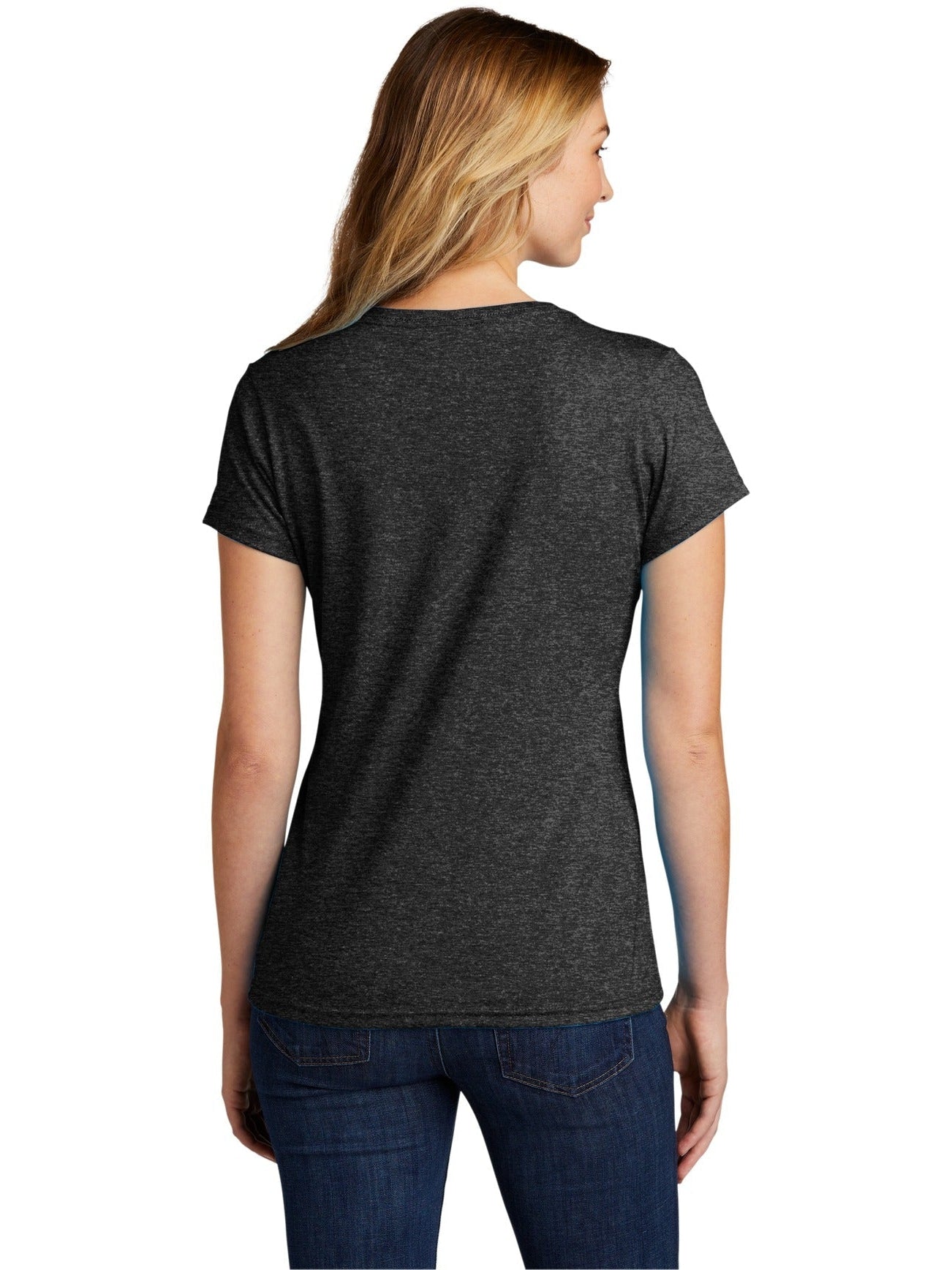 no-logo Port & Company Ladies Tri-Blend V-Neck Tee-Regular-Port & Company-Thread Logic