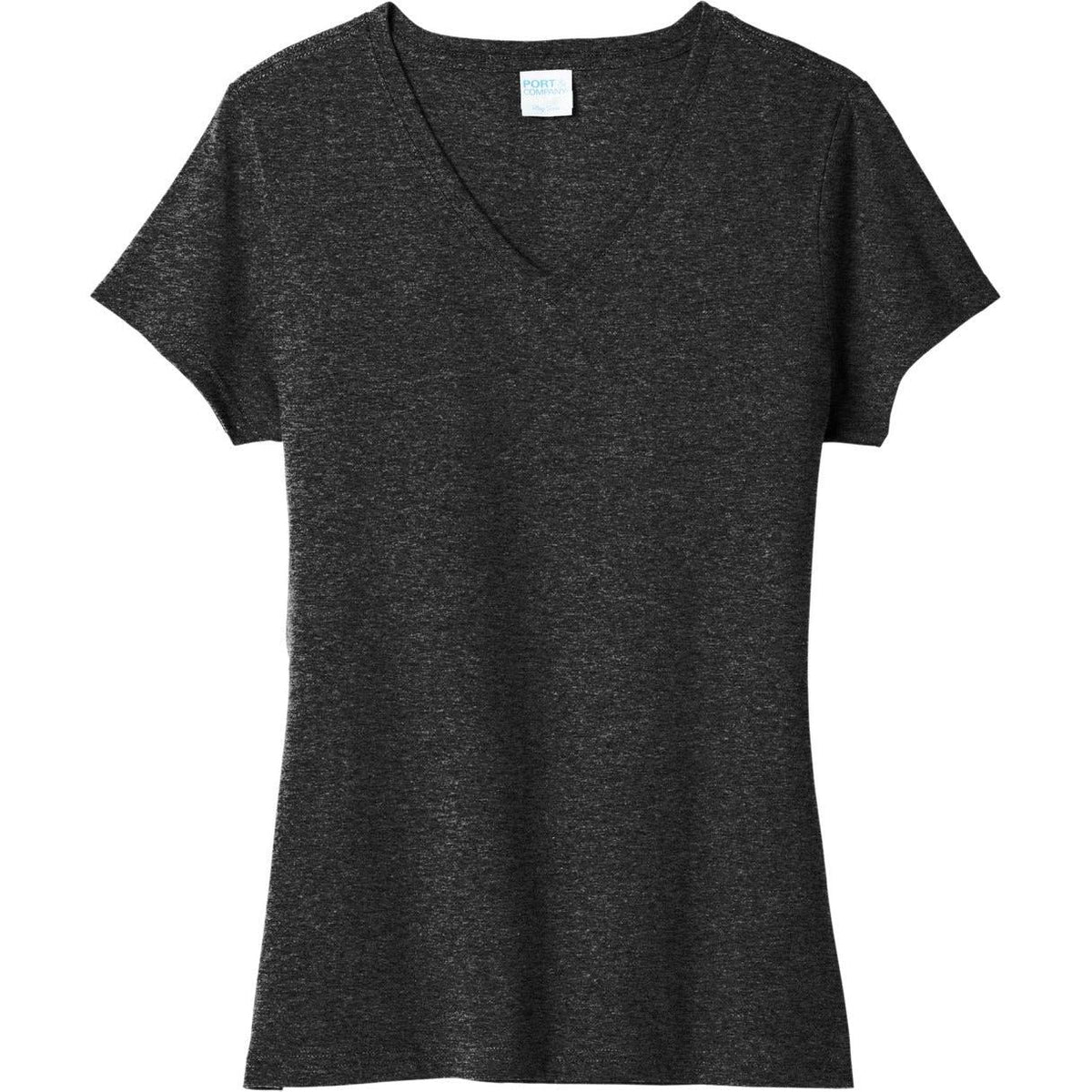 logo-left Port & Company Ladies Tri-Blend V-Neck Tee