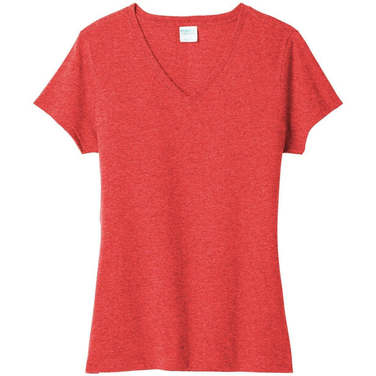 logo-left Port & Company Ladies Tri-Blend V-Neck Tee