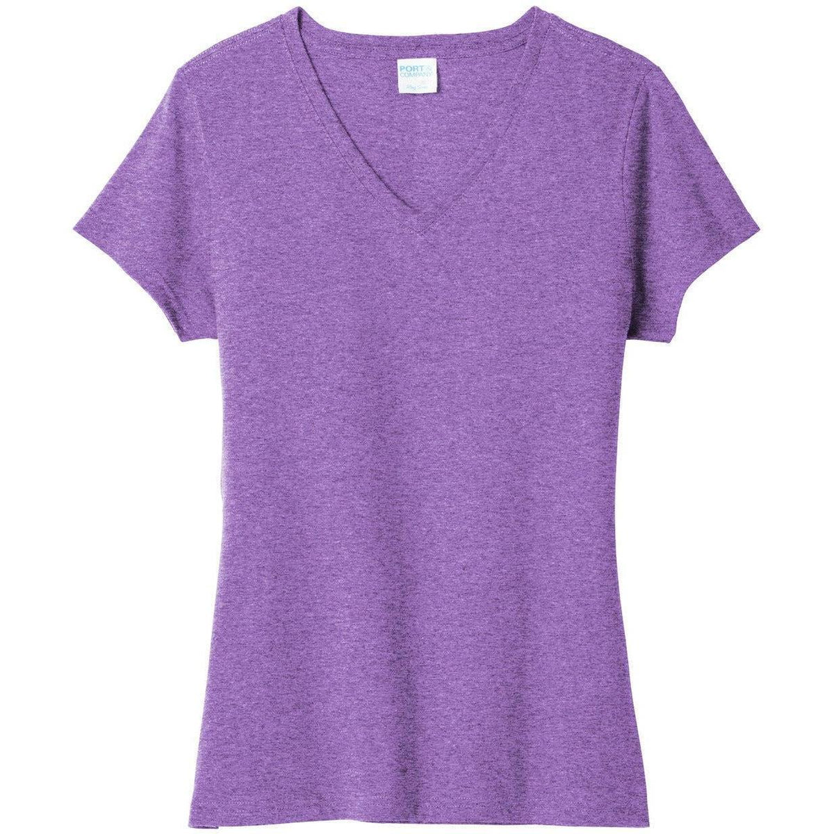 logo-left Port & Company Ladies Tri-Blend V-Neck Tee