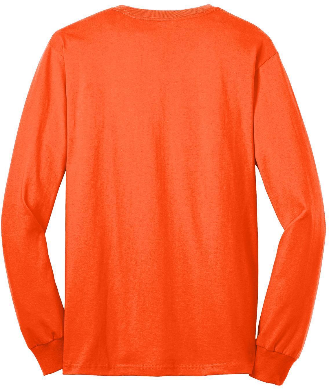 no-logo Port & Company Long Sleeve Core Blend Tee-Regular-Port & Company-Safety Orange-S-Thread Logic