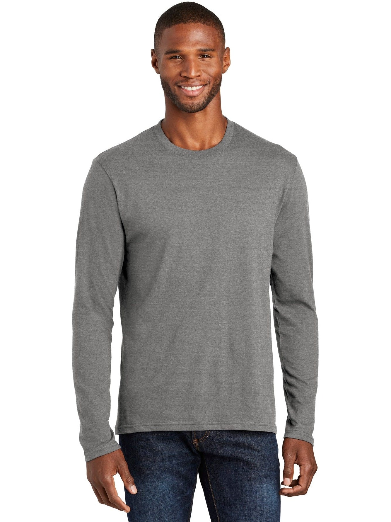 no-logo Port & Company Long Sleeve Fan Favorite Blend Tee-Regular-Port & Company-Thread Logic
