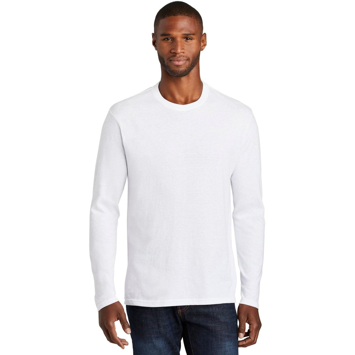 no-logo Port & Company Long Sleeve Fan Favorite Blend Tee-Regular-Port & Company-Thread Logic