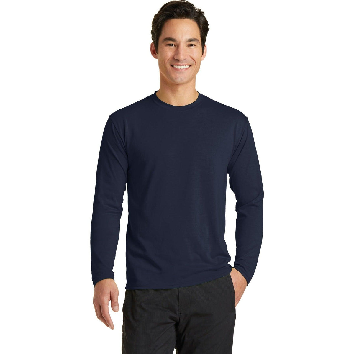no-logo Port & Company Long Sleeve Performance Blend Tee-Regular-Port & Company-Thread Logic