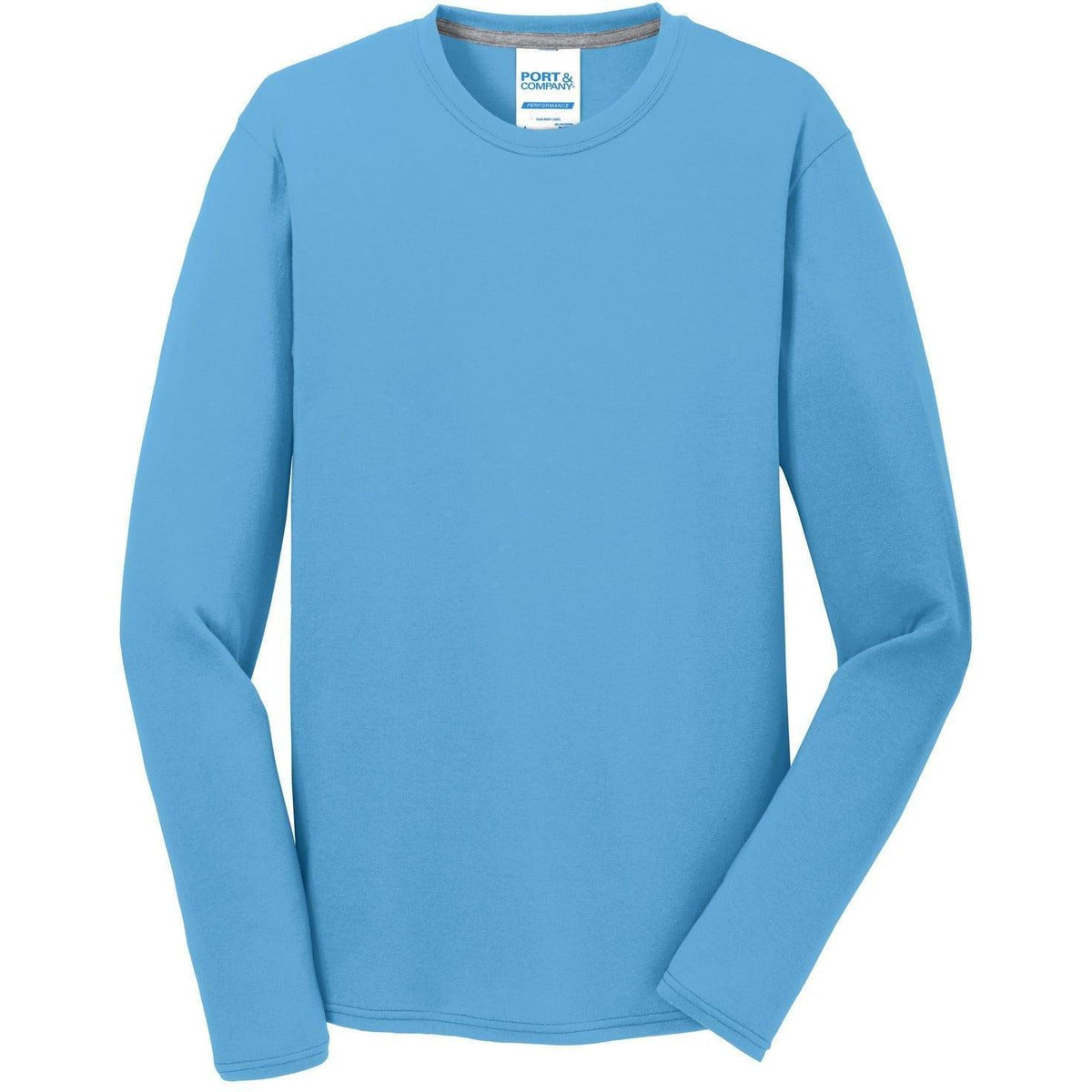 no-logo Port & Company Long Sleeve Performance Blend Tee