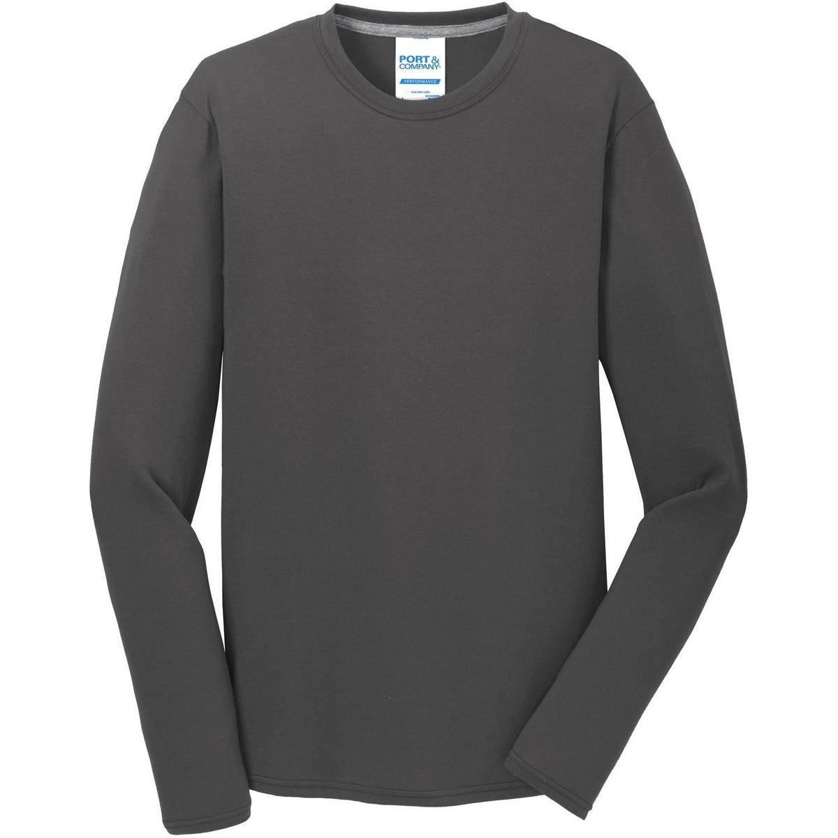 no-logo Port & Company Long Sleeve Performance Blend Tee