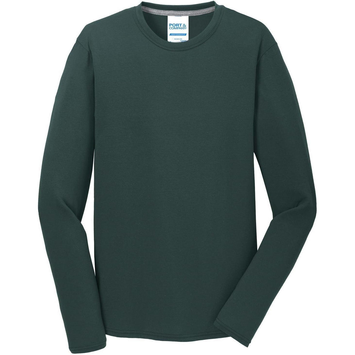 no-logo Port & Company Long Sleeve Performance Blend Tee