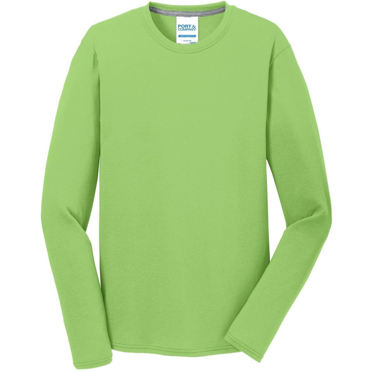 no-logo Port & Company Long Sleeve Performance Blend Tee