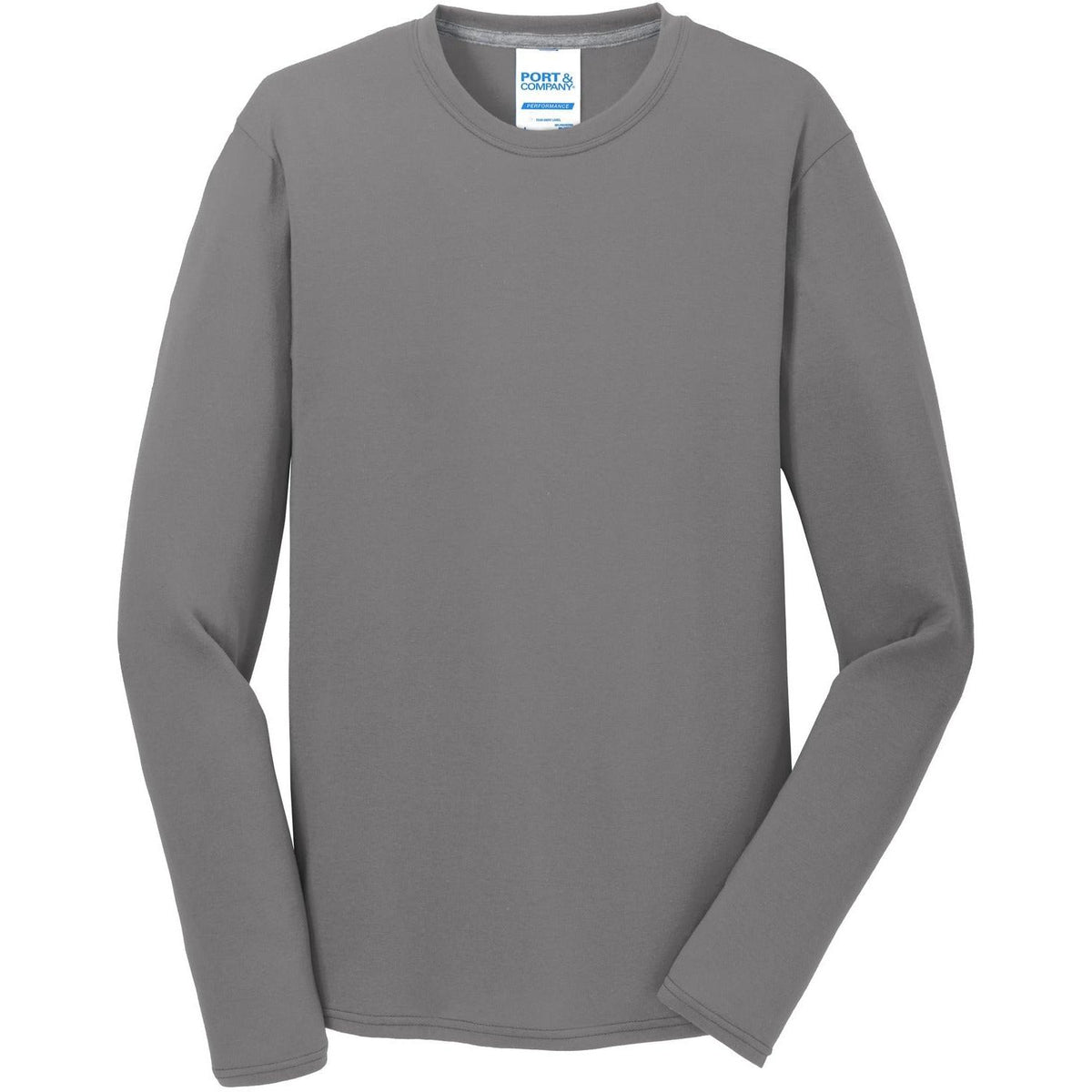 no-logo Port & Company Long Sleeve Performance Blend Tee