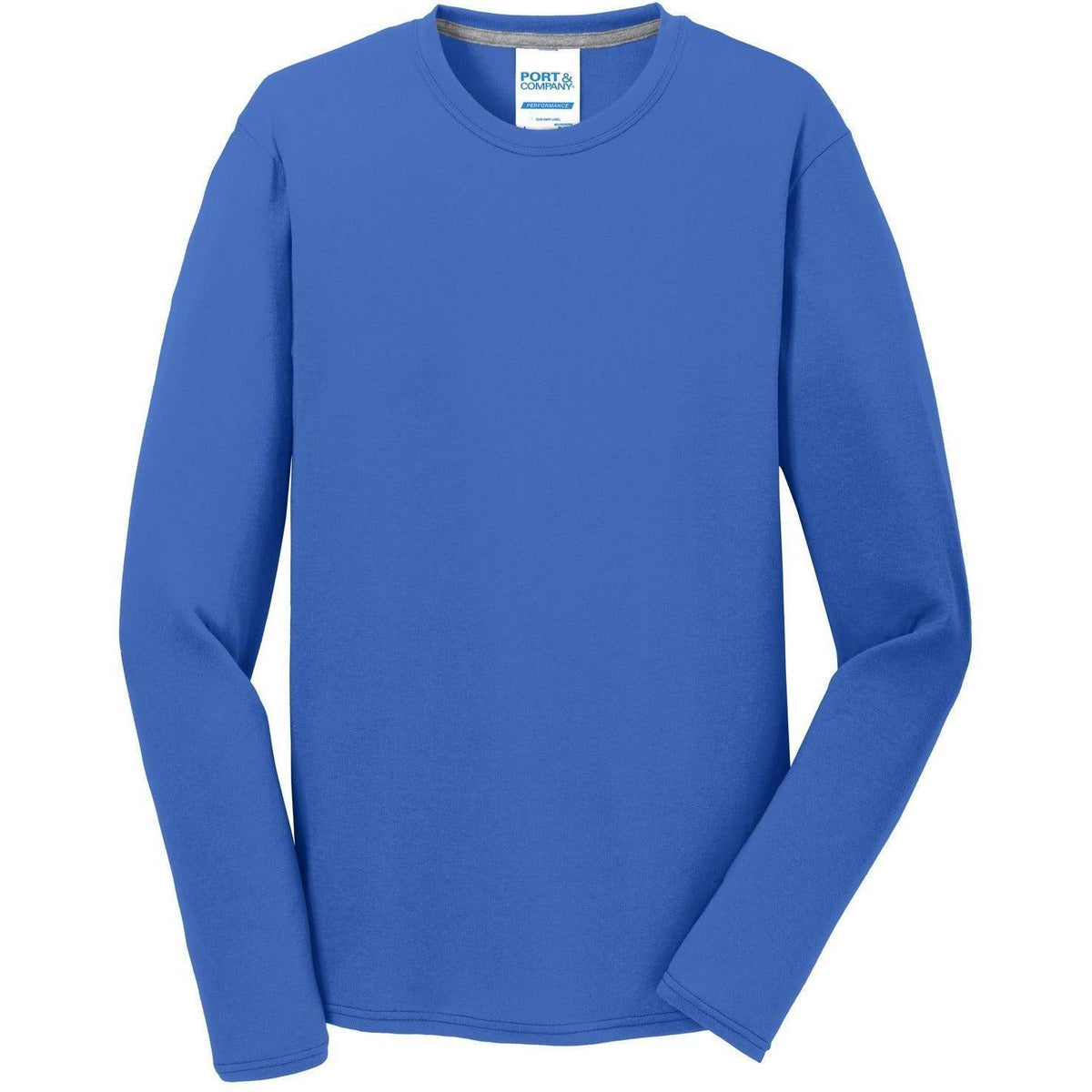 no-logo Port & Company Long Sleeve Performance Blend Tee