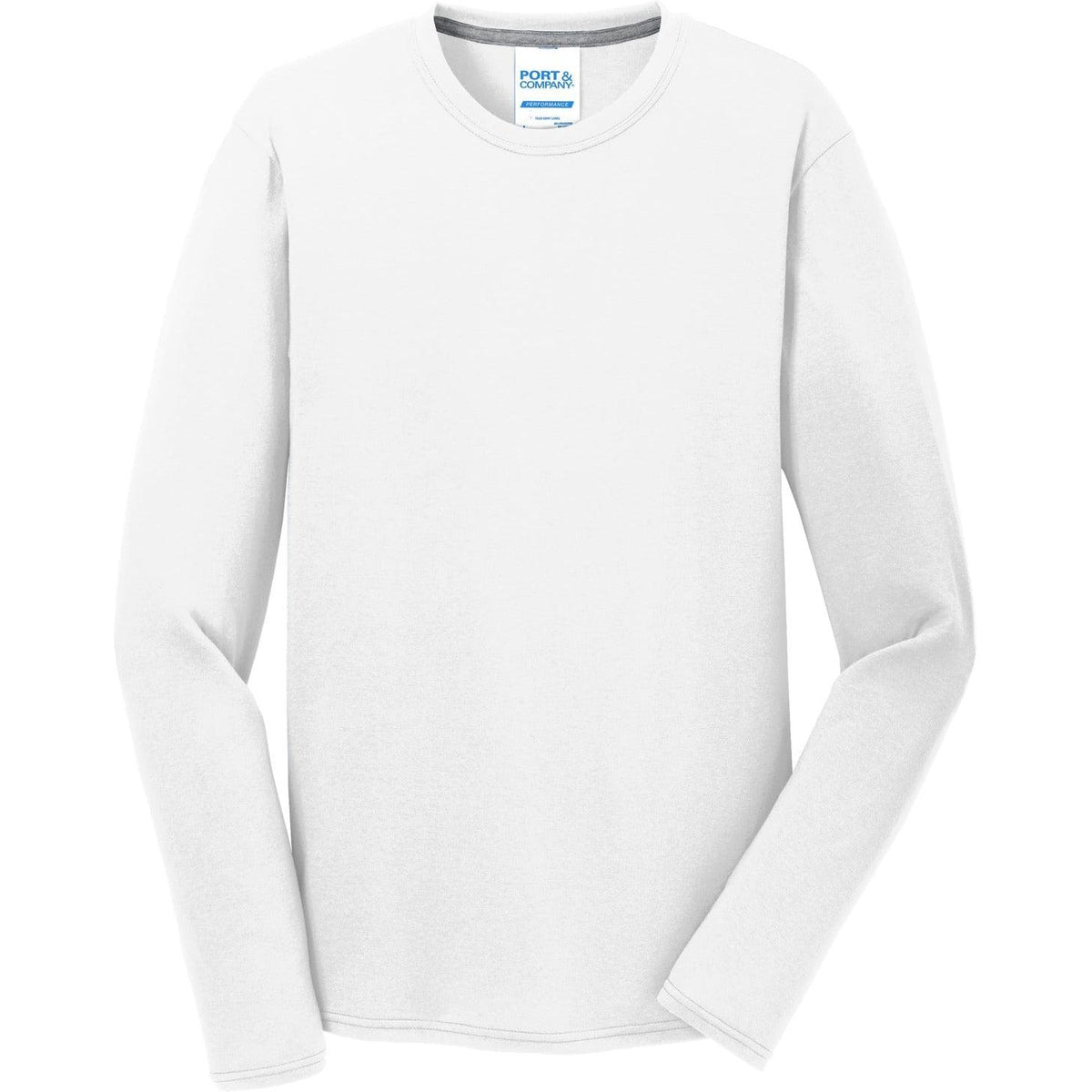 no-logo Port & Company Long Sleeve Performance Blend Tee