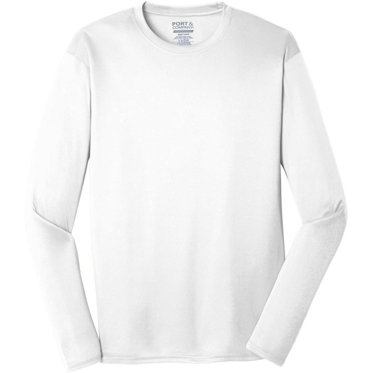 no-logo Port & Company Long Sleeve Performance Tee
