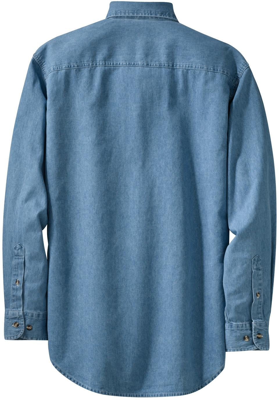 no-logo Port & Company Long Sleeve Value Denim Shirt-Regular-Port & Company-Thread Logic