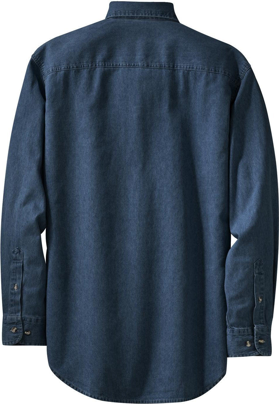 no-logo Port & Company Long Sleeve Value Denim Shirt-Regular-Port & Company-Thread Logic