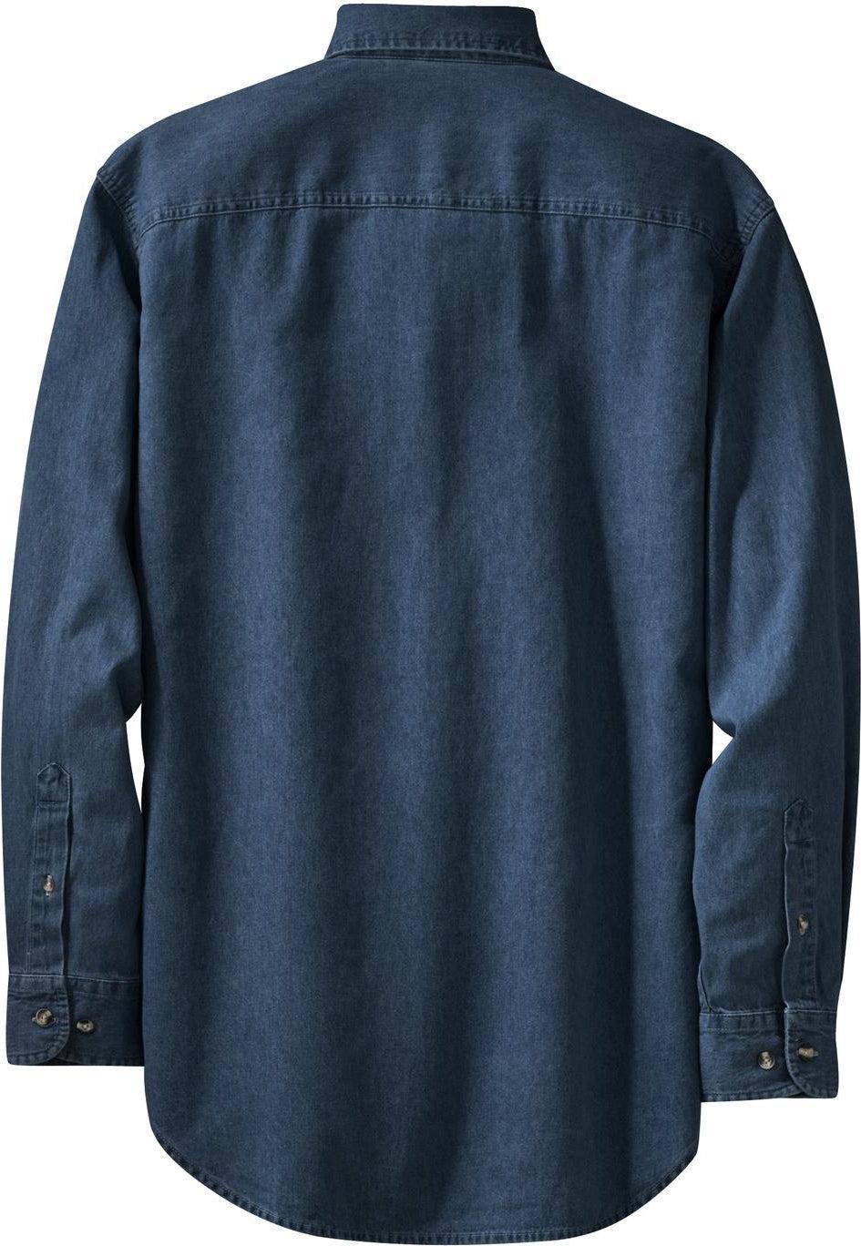 no-logo Port & Company Long Sleeve Value Denim Shirt-Regular-Port & Company-Thread Logic