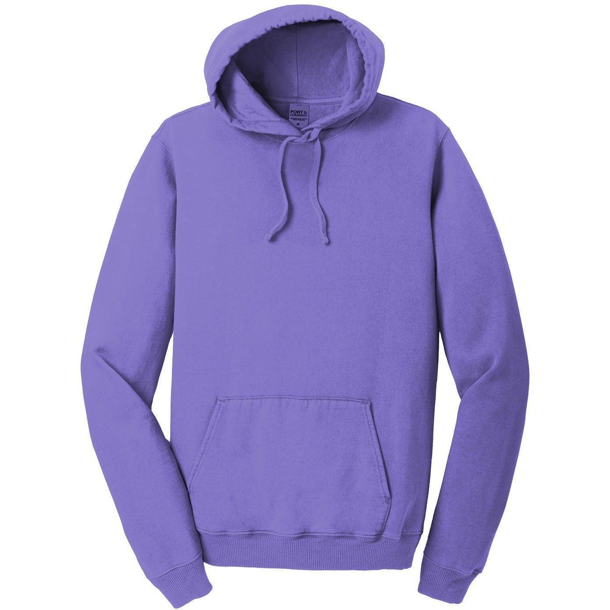 logo-left Port & Company Pigment-Dyed Pullover Hooded Sweatshirt-Hoodies-Port & Company-Amethyst-S-Thread Logic