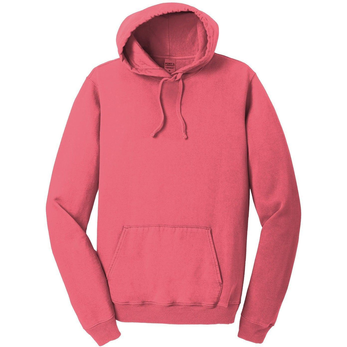 logo-left Port & Company Pigment-Dyed Pullover Hooded Sweatshirt-Hoodies-Port & Company-Fruit Punch-S-Thread Logic