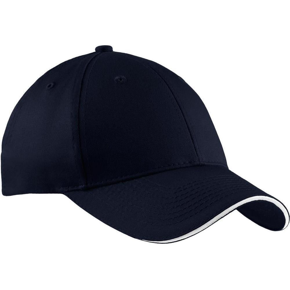 no-logo Port & Company Sandwich Bill Cap-Headwear-Port & Company-Navy/White-OSFA-Thread Logic
