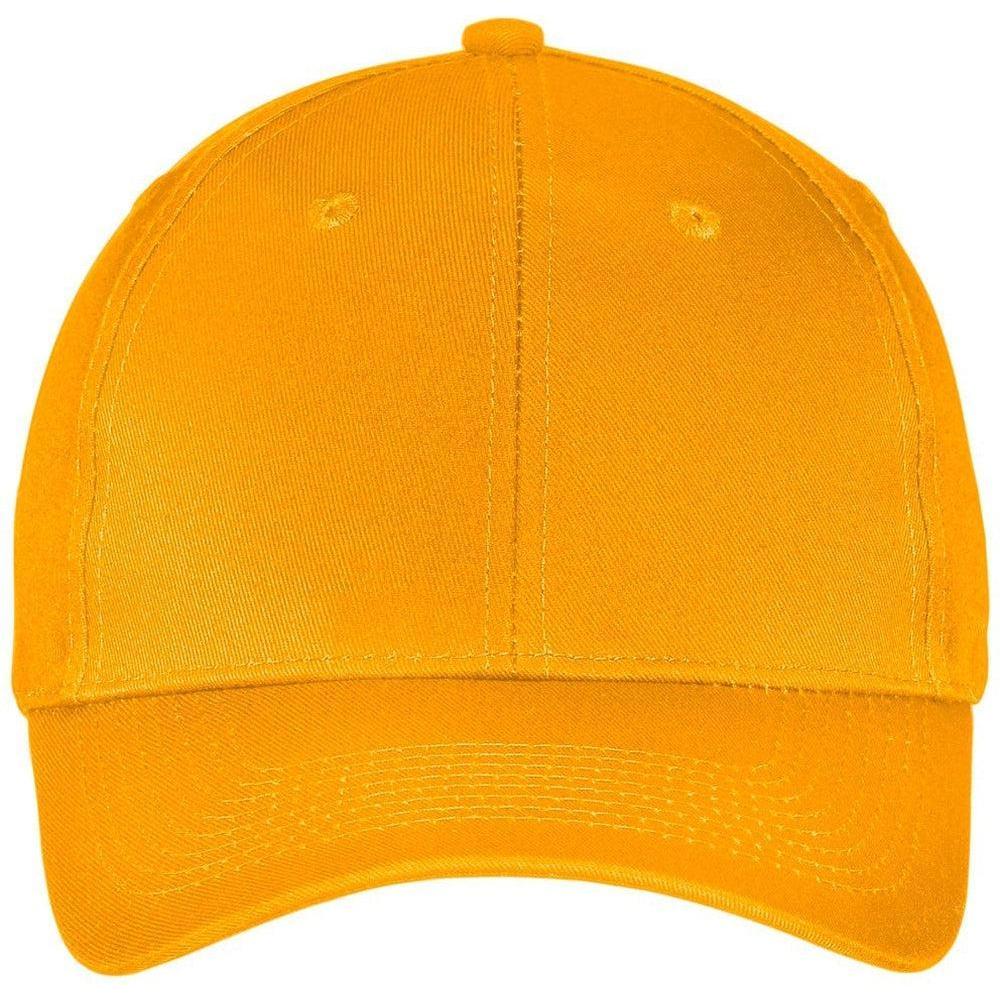 no-logo Port & Company Six-Panel Twill Cap-Headwear-Port & Company-Athletic Gold-OSFA-Thread Logic