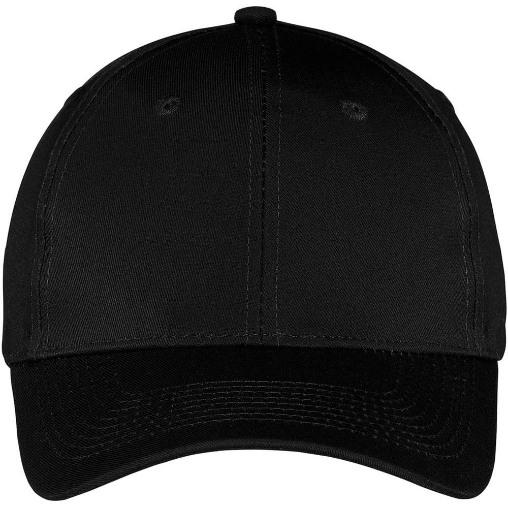 no-logo Port & Company Six-Panel Twill Cap-Headwear-Port & Company-Black-OSFA-Thread Logic