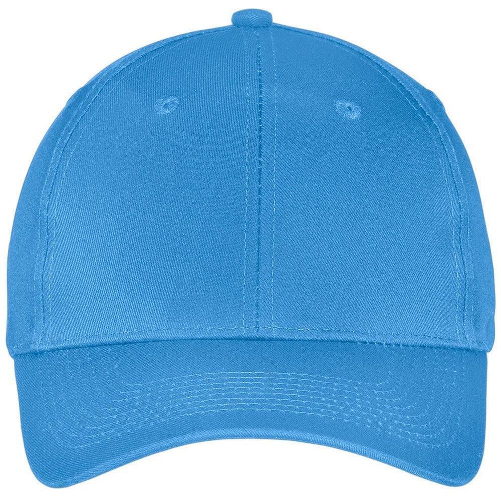 no-logo Port & Company Six-Panel Twill Cap-Headwear-Port & Company-Carolina Blue-OSFA-Thread Logic
