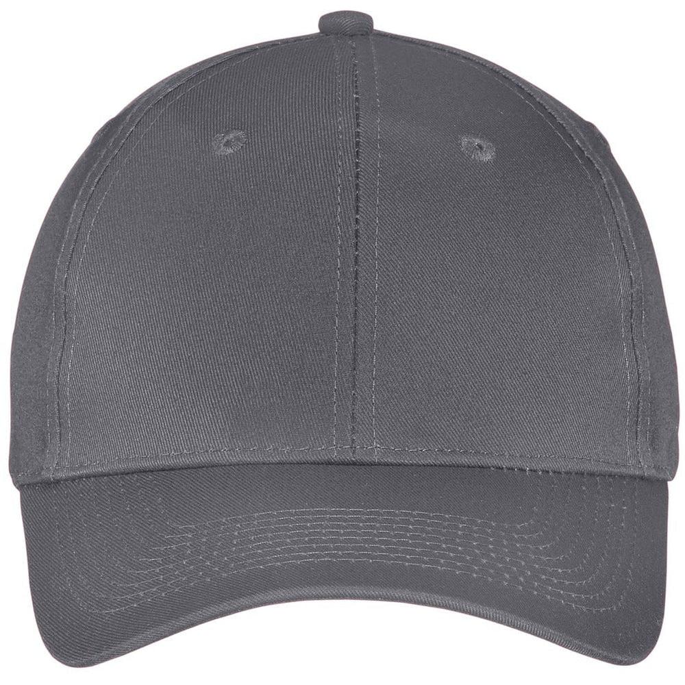no-logo Port & Company Six-Panel Twill Cap-Headwear-Port & Company-Charcoal-OSFA-Thread Logic