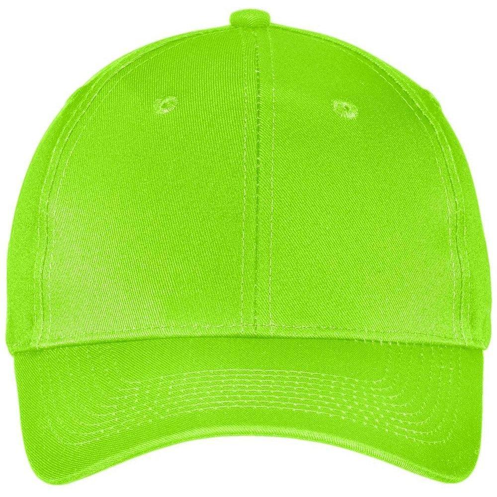 no-logo Port & Company Six-Panel Twill Cap-Headwear-Port & Company-Lime-OSFA-Thread Logic