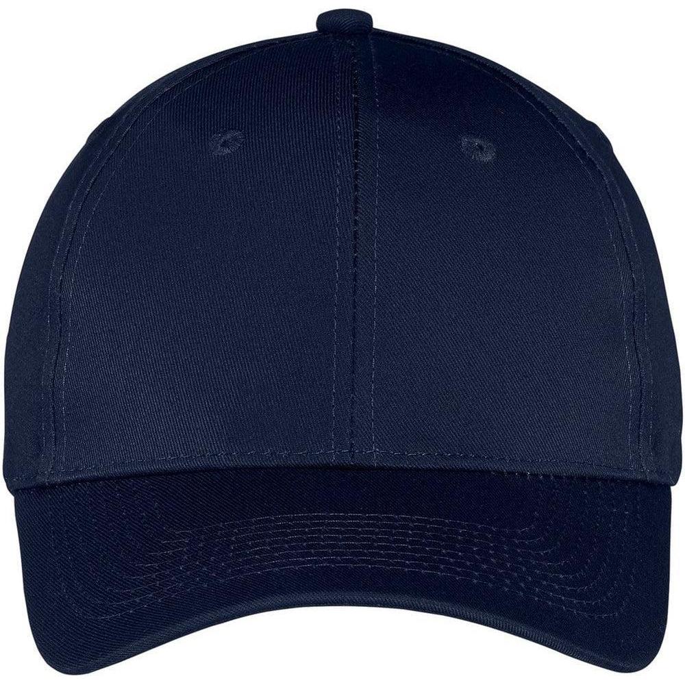no-logo Port & Company Six-Panel Twill Cap-Headwear-Port & Company-Navy-OSFA-Thread Logic