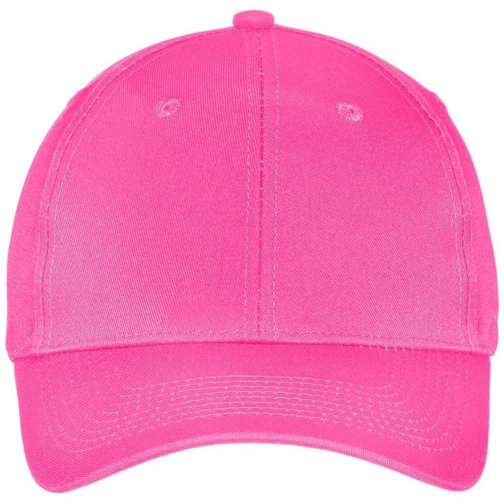 no-logo Port & Company Six-Panel Twill Cap-Headwear-Port & Company-Neon Pink-OSFA-Thread Logic