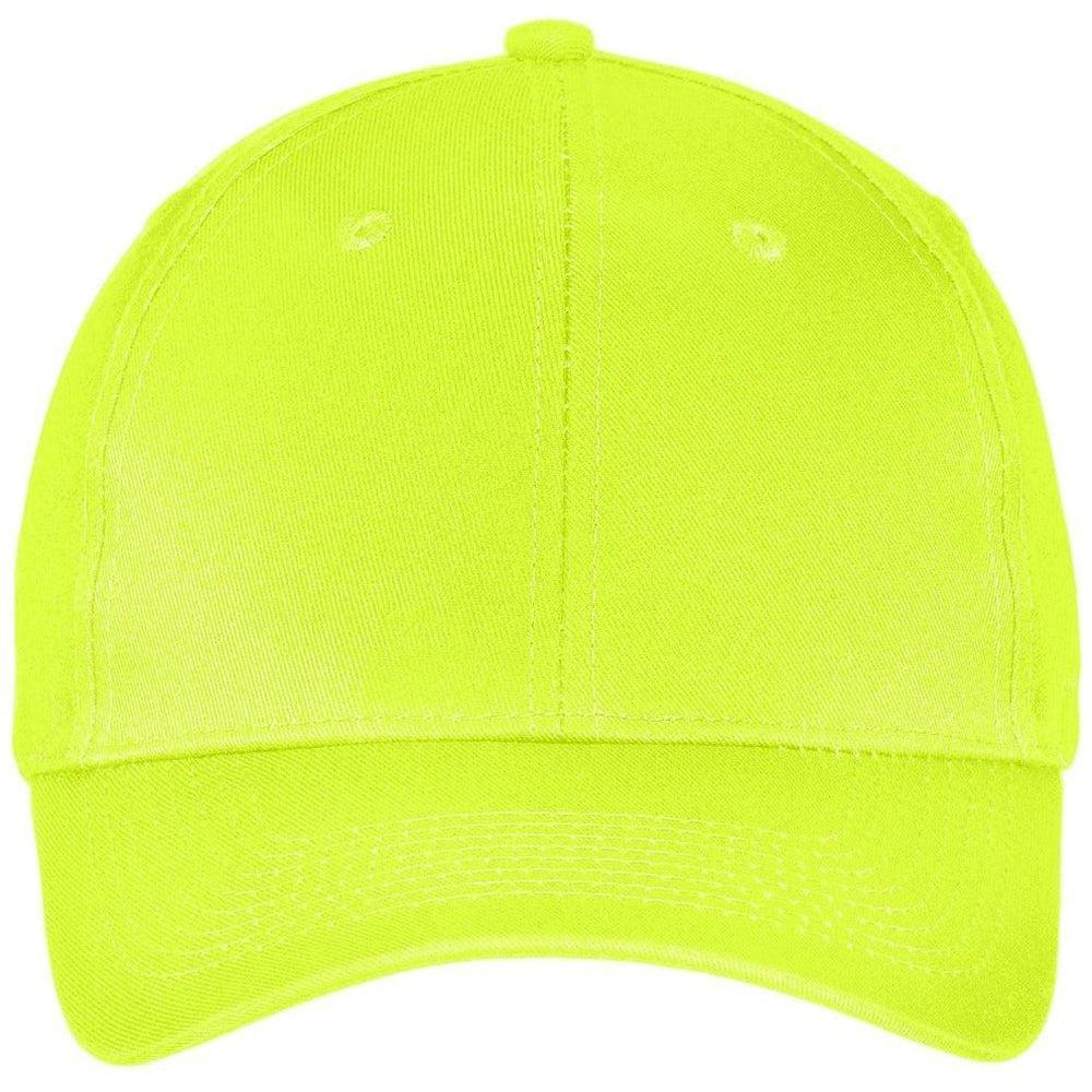 no-logo Port & Company Six-Panel Twill Cap-Headwear-Port & Company-Neon Yellow-OSFA-Thread Logic