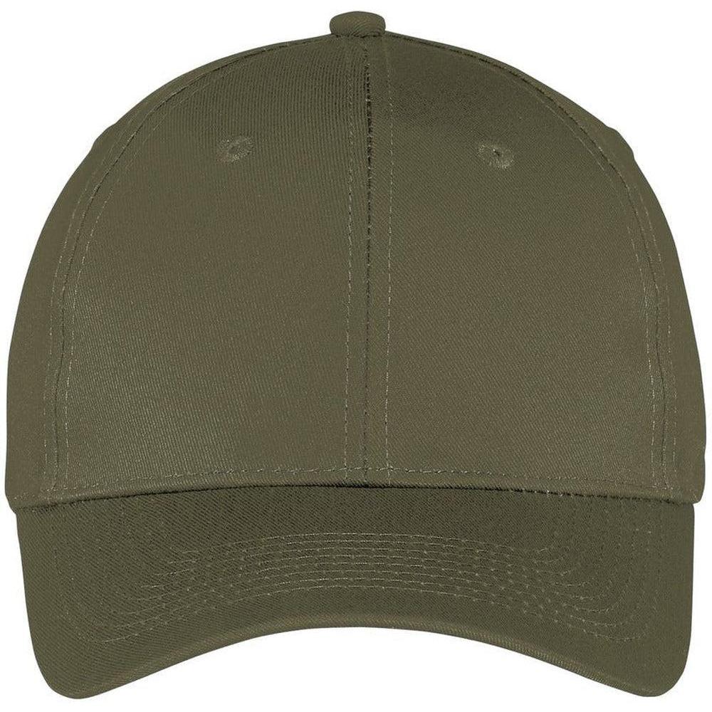 no-logo Port & Company Six-Panel Twill Cap-Headwear-Port & Company-Olive Drab Green-OSFA-Thread Logic