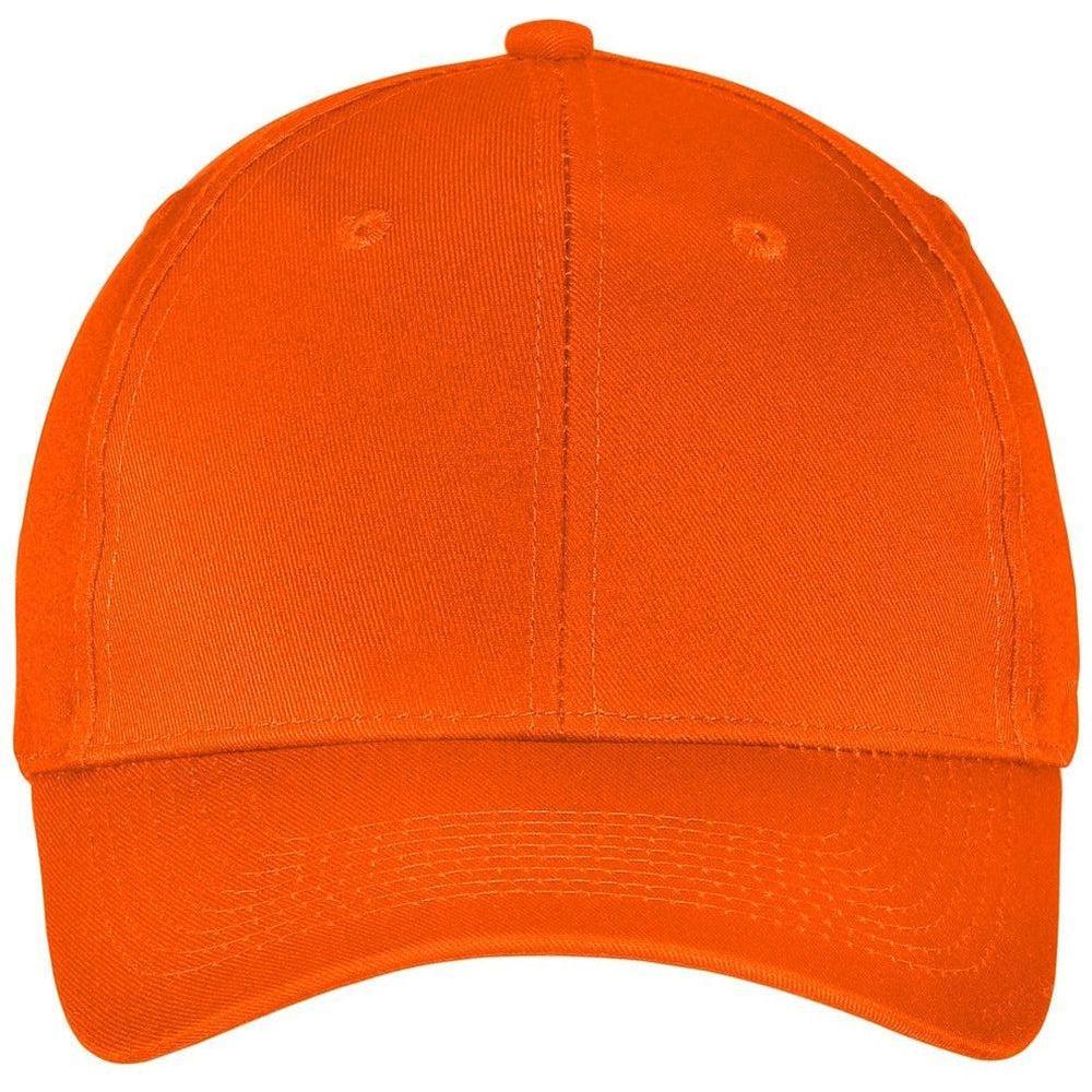 no-logo Port & Company Six-Panel Twill Cap-Headwear-Port & Company-Orange-OSFA-Thread Logic