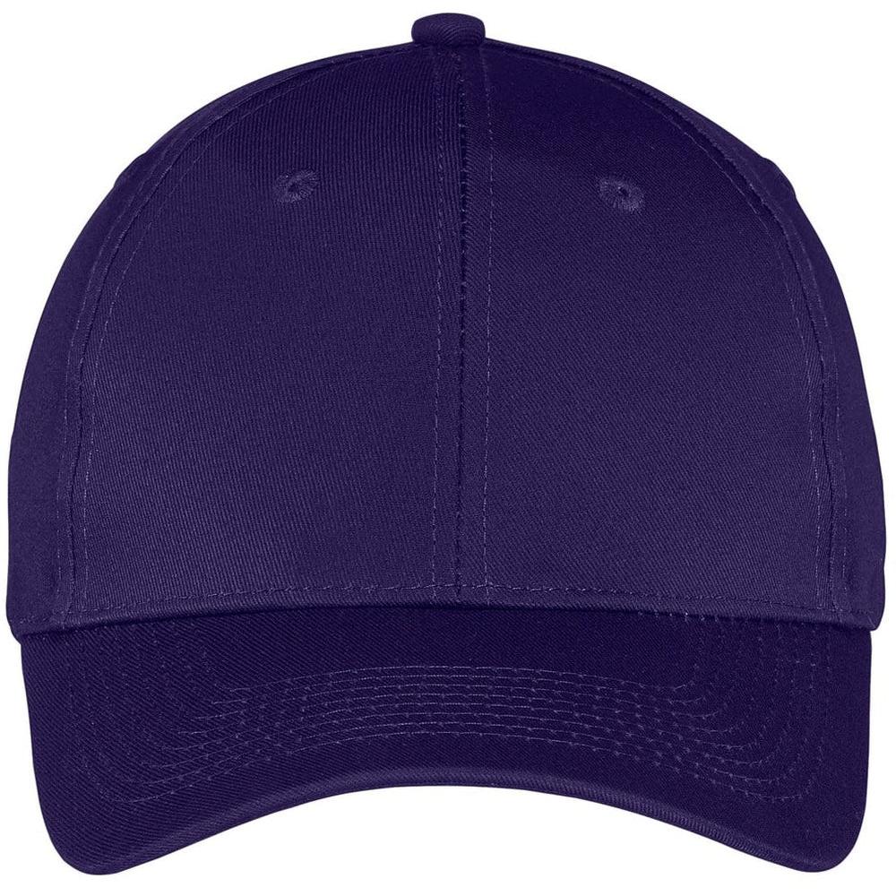 no-logo Port & Company Six-Panel Twill Cap-Headwear-Port & Company-Purple-OSFA-Thread Logic