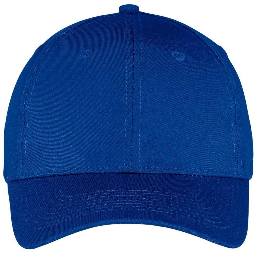 no-logo Port & Company Six-Panel Twill Cap-Headwear-Port & Company-Royal-OSFA-Thread Logic