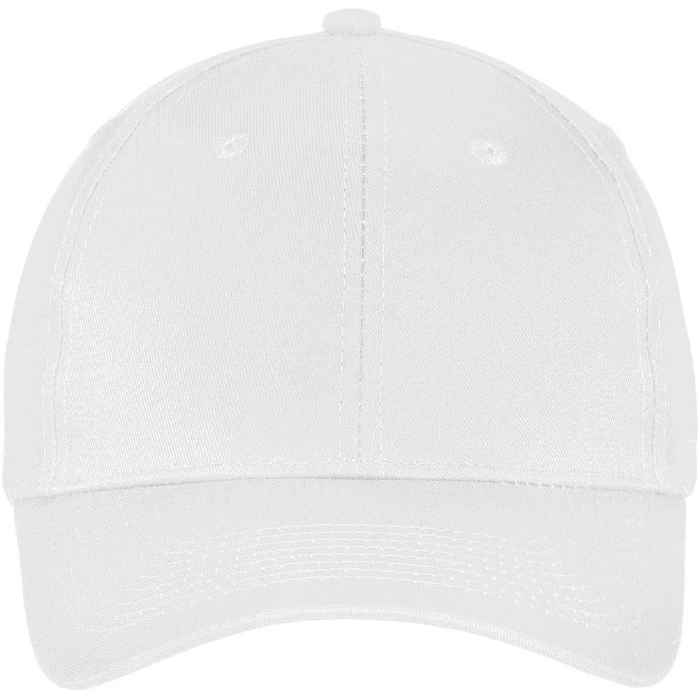 no-logo Port & Company Six-Panel Twill Cap-Headwear-Port & Company-White-OSFA-Thread Logic