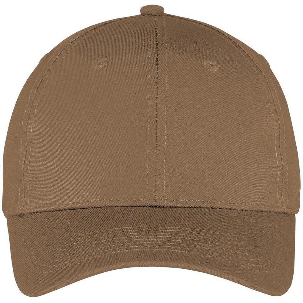 no-logo Port & Company Six-Panel Twill Cap-Headwear-Port & Company-Woodland Brown-OSFA-Thread Logic
