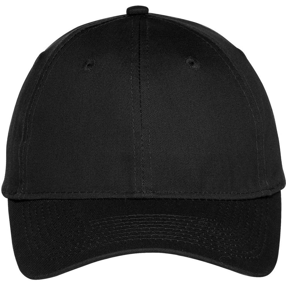 no-logo Port & Company Six-Panel Unstructured Twill Cap-Headwear-Port & Company-Black-OSFA-Thread Logic