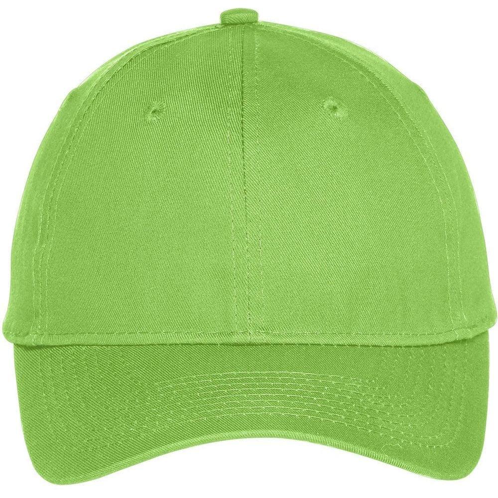 no-logo Port & Company Six-Panel Unstructured Twill Cap-Headwear-Port & Company-Lime-OSFA-Thread Logic