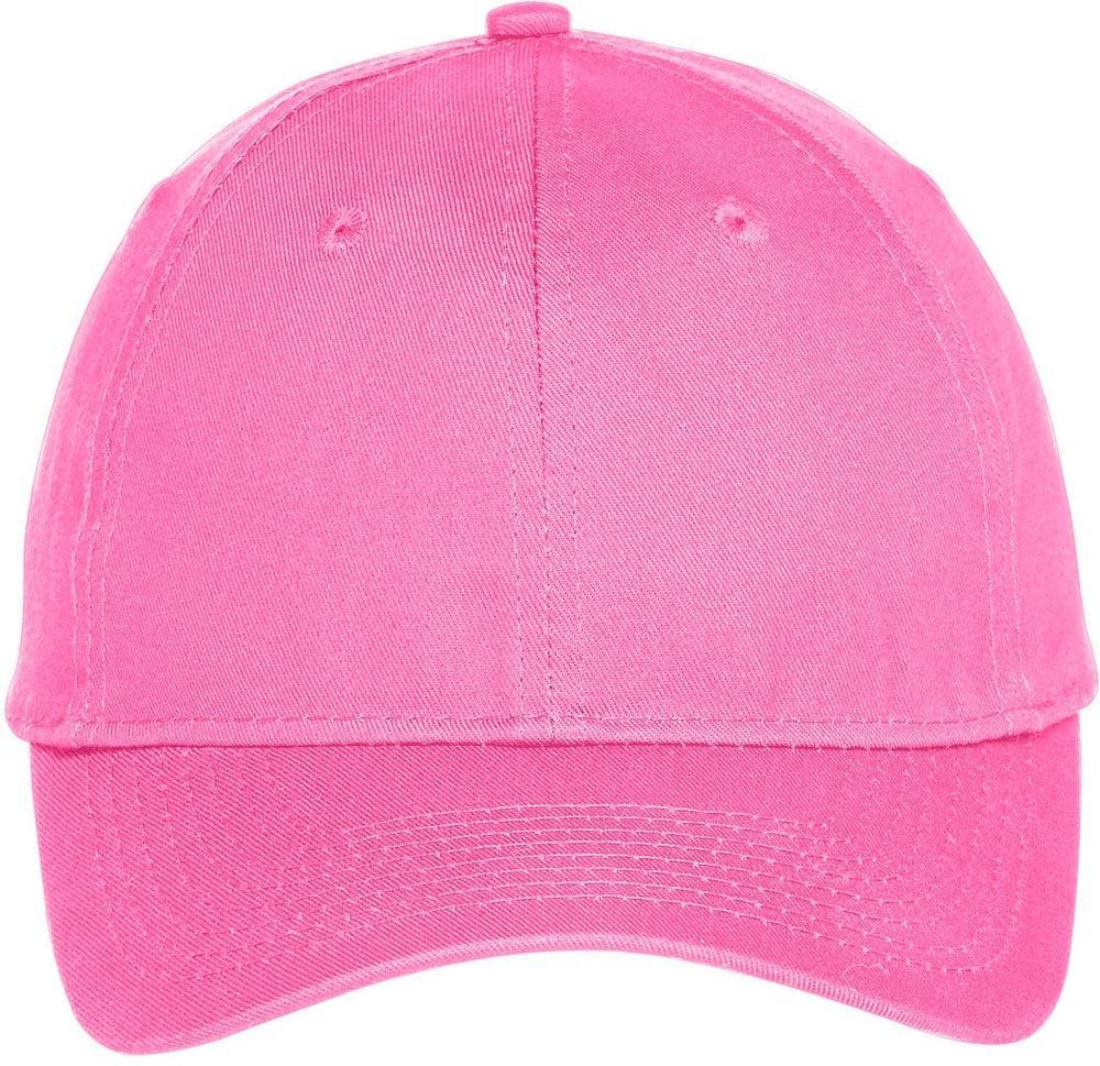 Port & Company Six-Panel Unstructured Twill Cap-Regular-Port & Company-Neon Pink-OSFA-Thread Logic