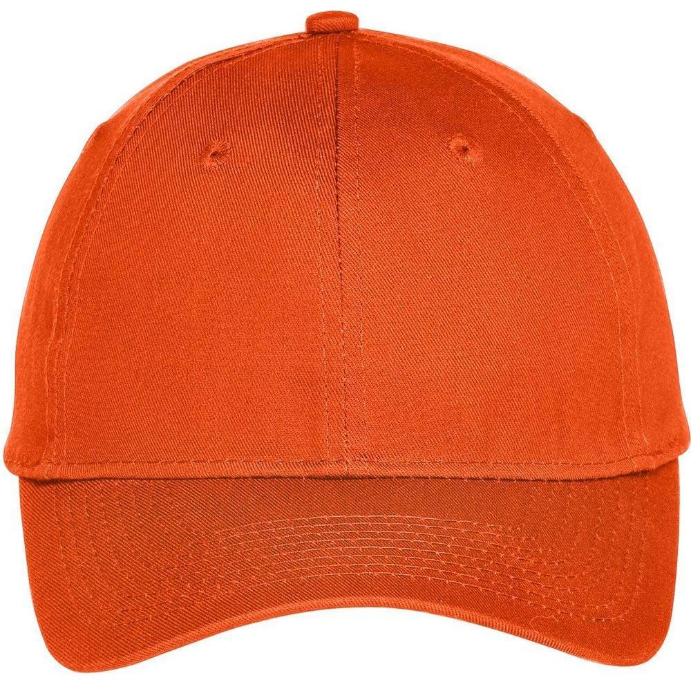 no-logo Port & Company Six-Panel Unstructured Twill Cap-Headwear-Port & Company-Orange-OSFA-Thread Logic