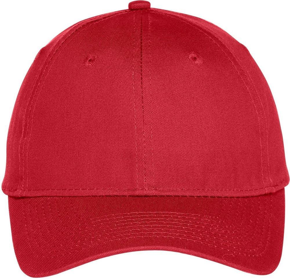 Port & Company Six-Panel Unstructured Twill Cap-Regular-Port & Company-Red-OSFA-Thread Logic