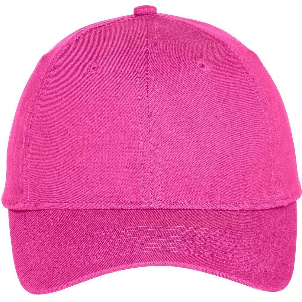 no-logo Port & Company Six-Panel Unstructured Twill Cap-Headwear-Port & Company-Sangria-OSFA-Thread Logic