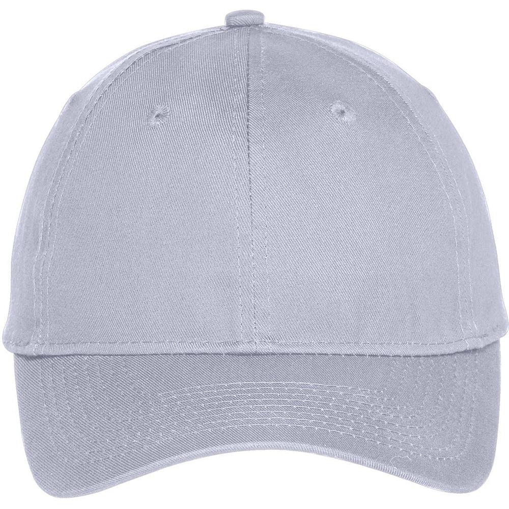 no-logo Port & Company Six-Panel Unstructured Twill Cap-Headwear-Port & Company-Silver-OSFA-Thread Logic