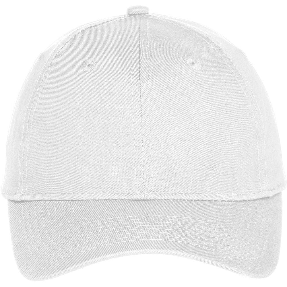 no-logo Port & Company Six-Panel Unstructured Twill Cap-Headwear-Port & Company-White-OSFA-Thread Logic