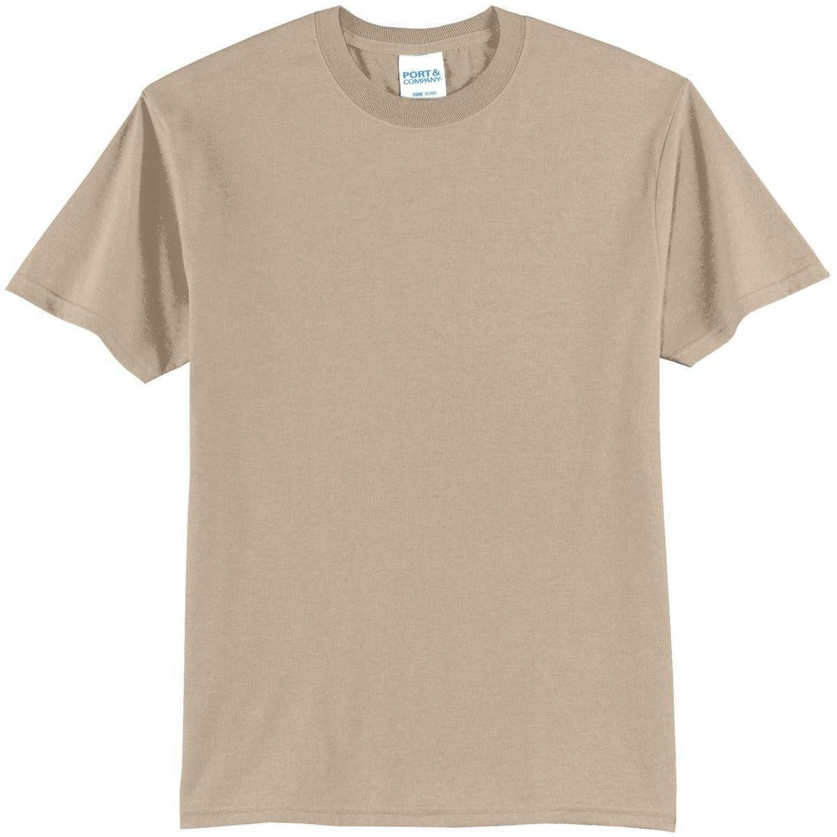 no-logo Port & Company Tall Core Blend Tee-Polos-Port & Company-Desert Sand-LT-Thread Logic