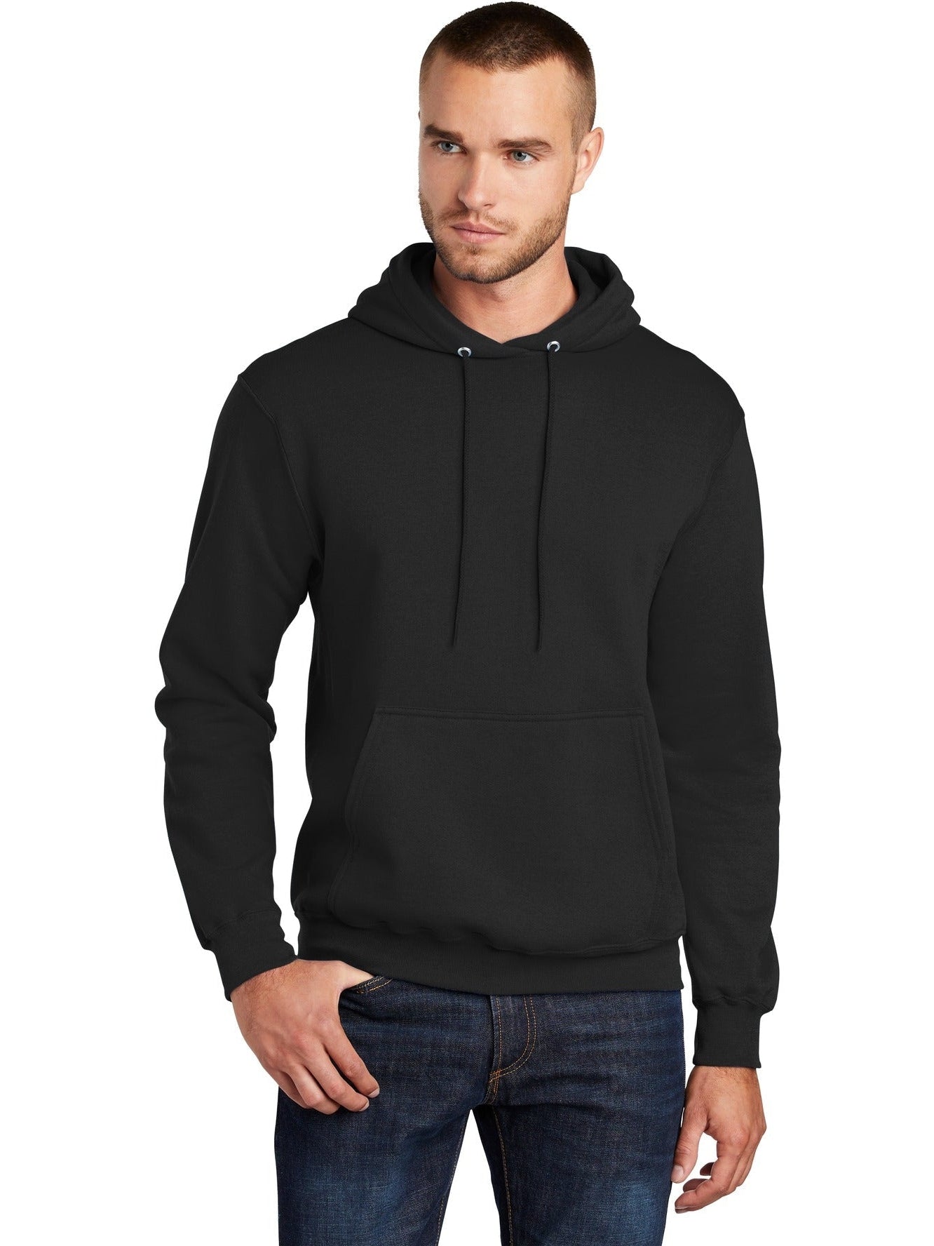no-logo Port & Company Tall Core Fleece Pullover Hooded Sweatshirt-Regular-Port & Company-Thread Logic