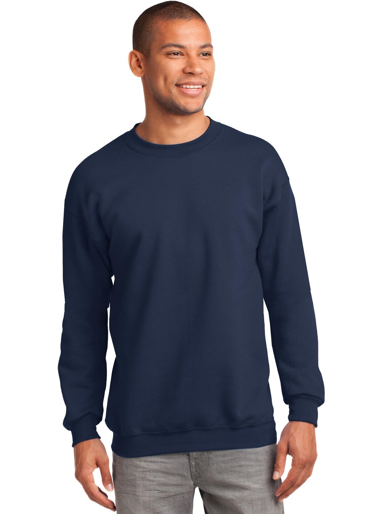 no-logo Port & Company Tall Essential Fleece Crewneck Sweatshirt-Regular-Port & Company-Thread Logic