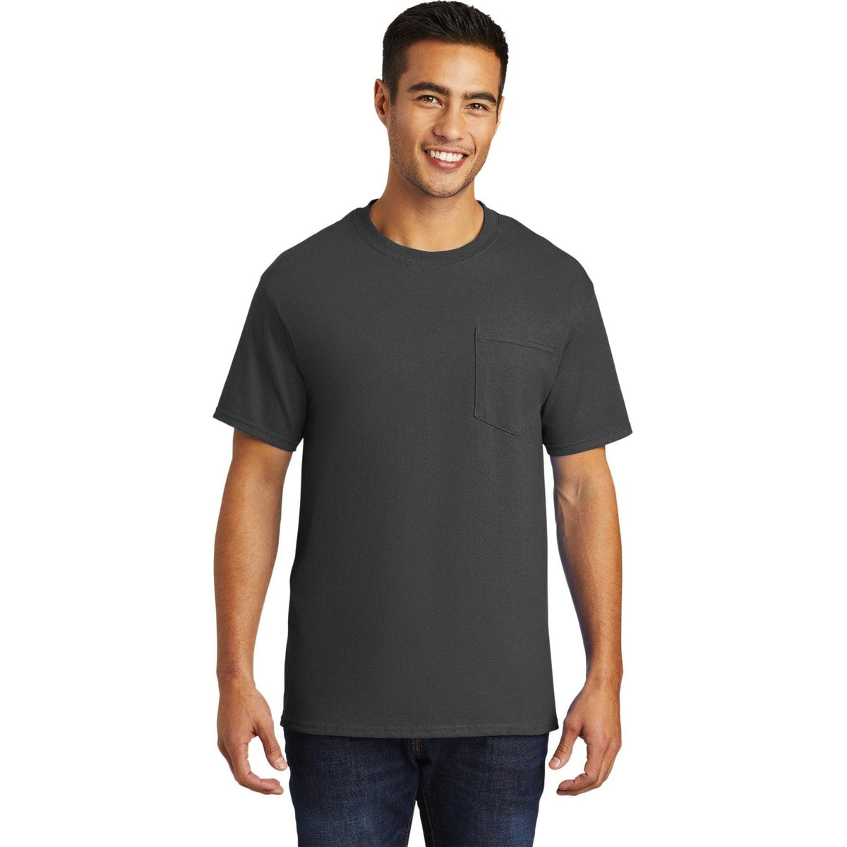 no-logo Port & Company Tall Essential Pocket Tee-Regular-Port & Company-Thread Logic