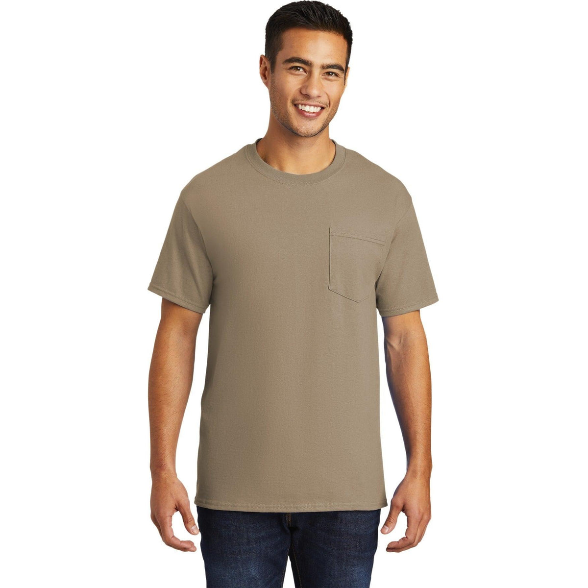 no-logo Port & Company Tall Essential Pocket Tee-Regular-Port & Company-Thread Logic