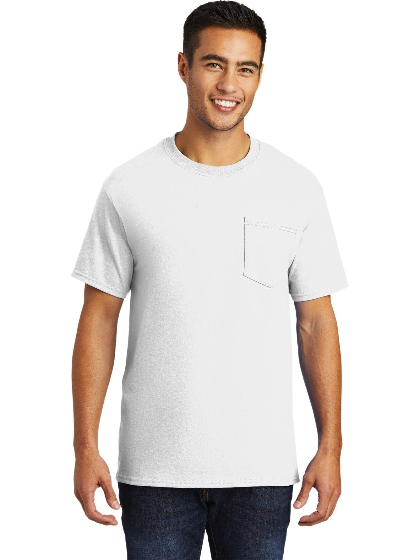 no-logo Port & Company Tall Essential Pocket Tee-Regular-Port & Company-Thread Logic
